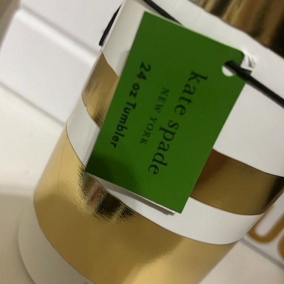 NWT Kate Spade Gold Stripe Stainless Steel 24oz. Tumbler♠️ - Picture 3 of 6